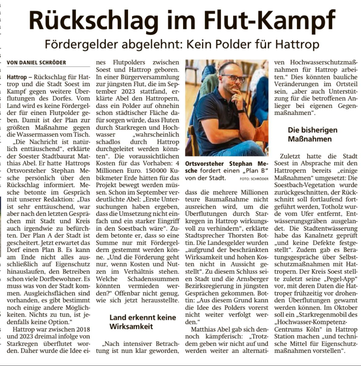 "Rückschlag im Flut-Kampf"