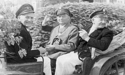 Die Alterabteilung in der Kutsche: Fritz Hölken, Heinrich Trockels, Heinrich Grünner